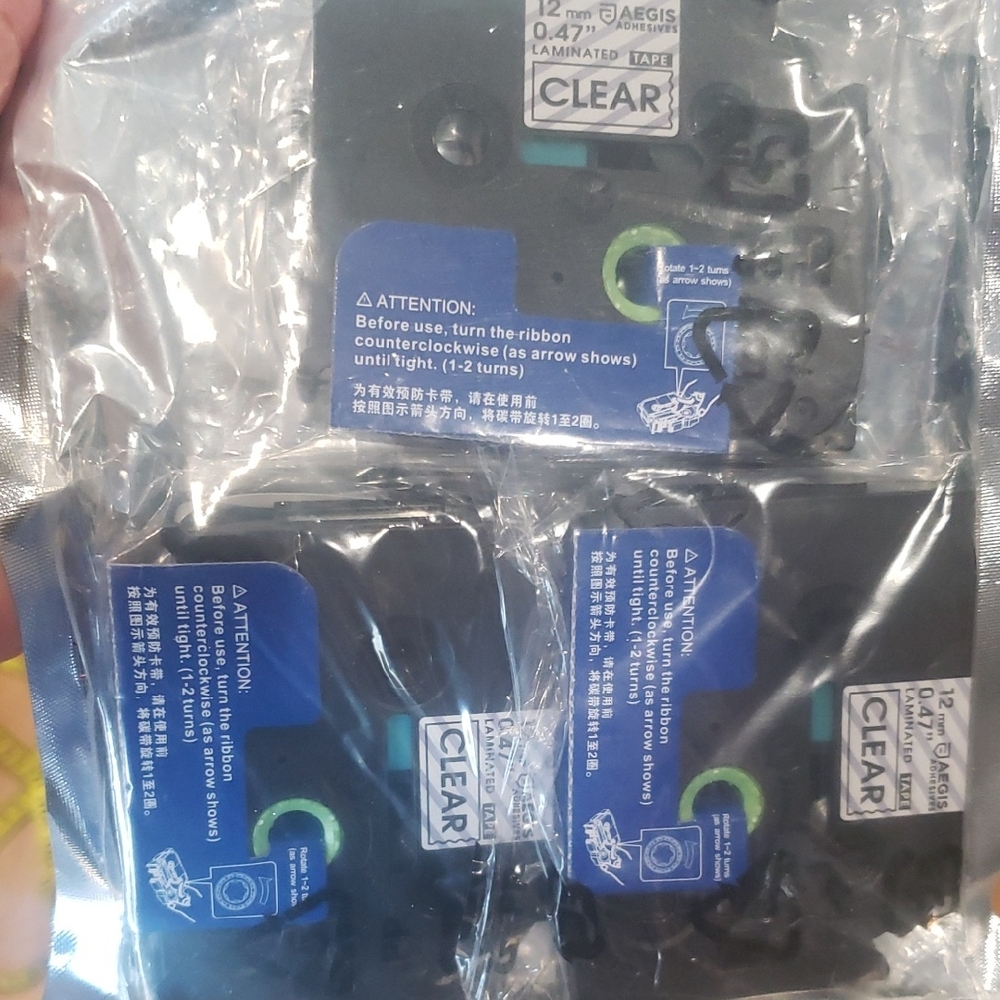 Aegis Adhesives Label Maker laminated clear Tape 3 pack 12mm (0.47 inch)  nwot
